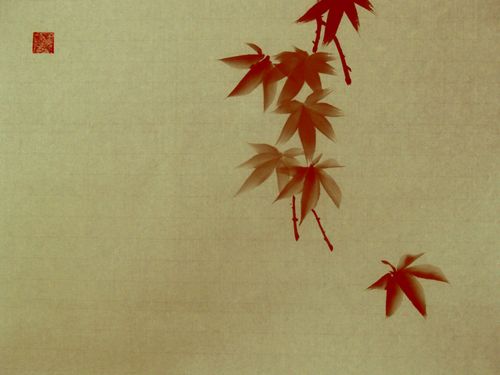 Sumi-e Maple leaf